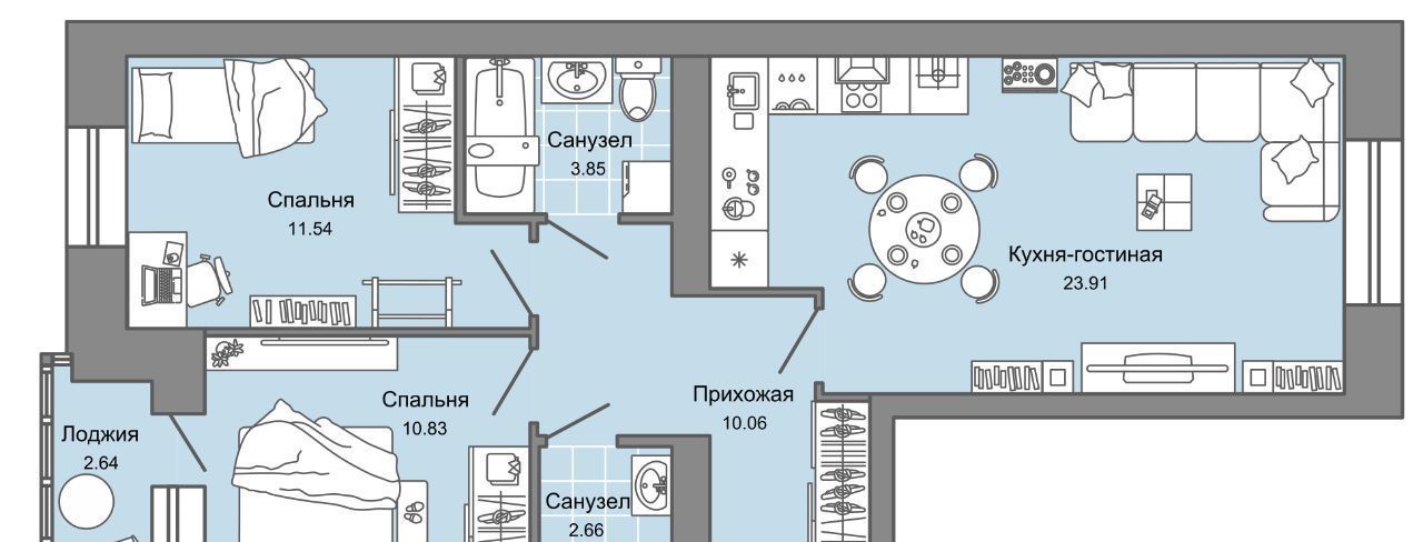 квартира г Ульяновск р-н Заволжский Новый Город 7-й кв-л, Сад жилой комплекс, 6, Дивный фото 1