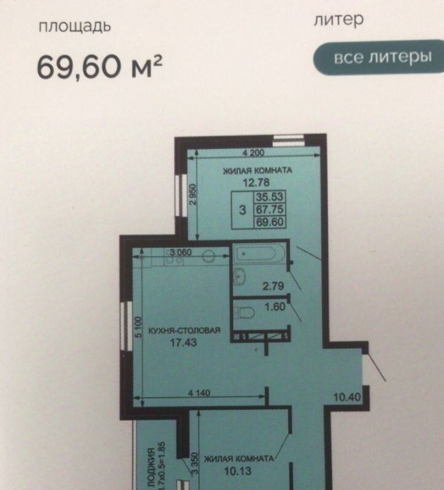 квартира г Краснодар р-н Прикубанский ЖК «Новые сезоны» фото 13