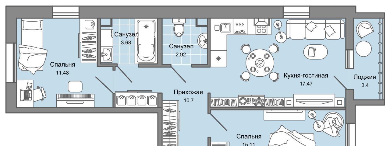 квартира г Ульяновск р-н Заволжский Новый Город 10-й кв-л, Улла жилой комплекс фото 1
