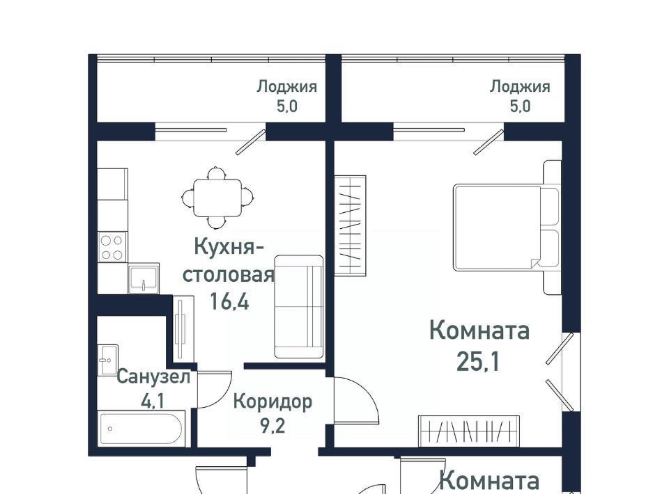 квартира п Западный р-н мкр Притяжение ул имени ефрейтора Потехина 4 Кременкульское с/пос фото 1