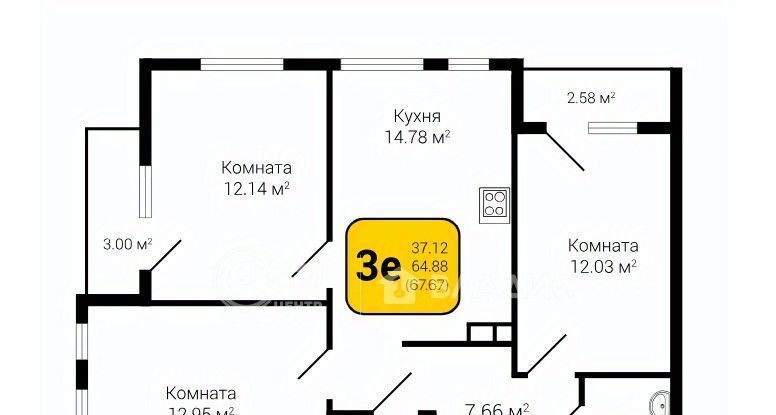 квартира г Воронеж р-н Коминтерновский ул 45 стрелковой дивизии 113 фото 1