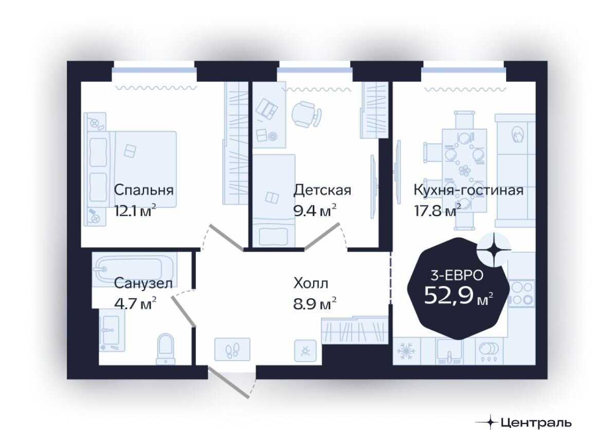 квартира г Тюмень р-н Центральный ул Новгородская 22 фото 4