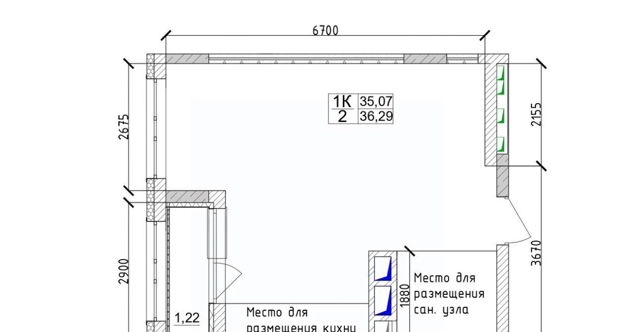 квартира г Кемерово р-н Заводский 15-й микрорайон Южный ЖК 7 Высот фото 1