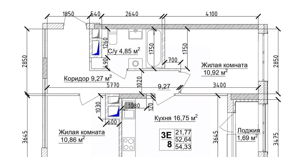 квартира г Кемерово р-н Заводский ул Веры Волошиной 42а фото 2