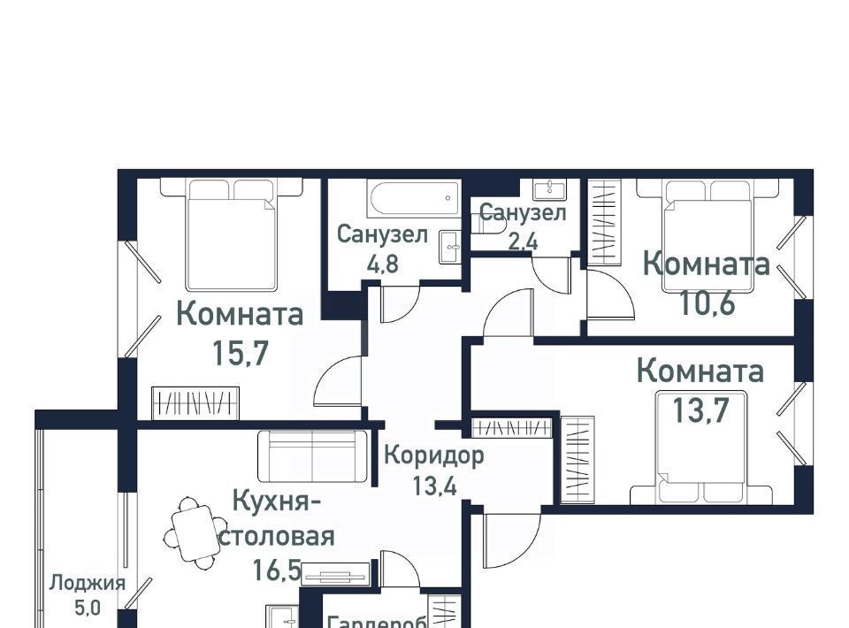 квартира р-н Сосновский п Западный р-н мкр Притяжение Кременкульское с/пос фото 1