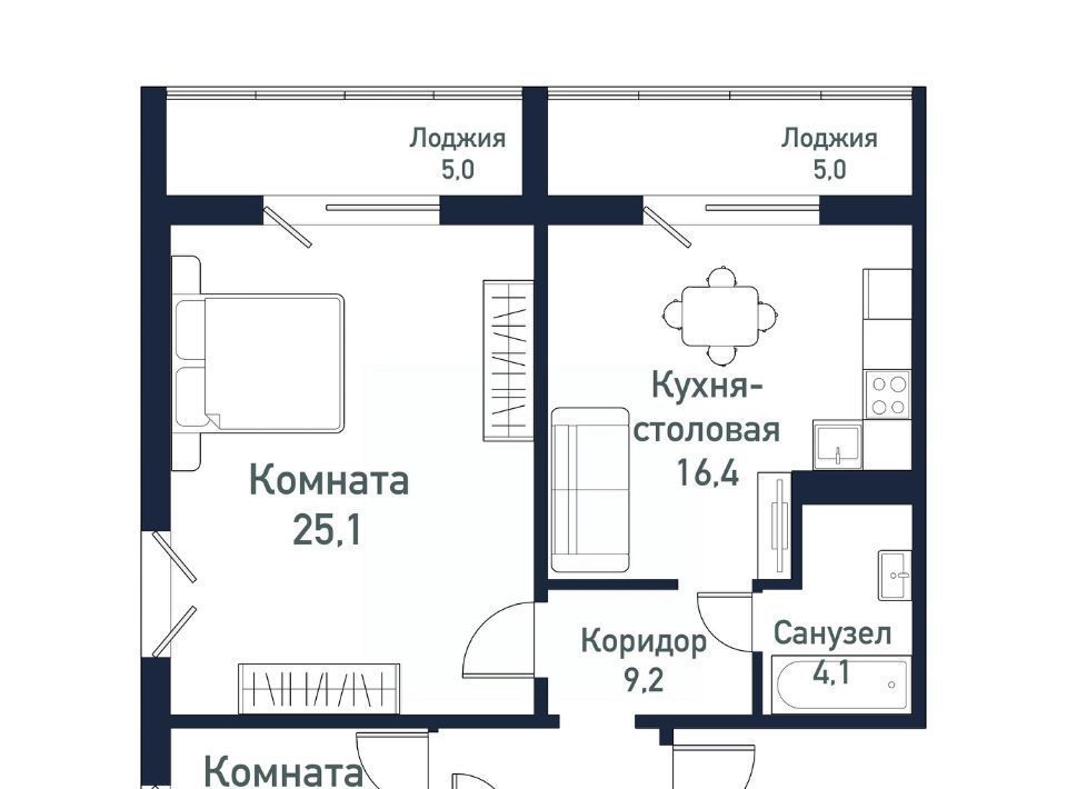 квартира р-н Сосновский п Западный Кременкульское с/пос, ул. Имени капитана Ефимова, 3 фото 1