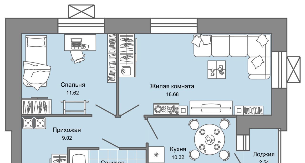 квартира г Ульяновск р-н Заволжский б-р Галушина 2а фото 1