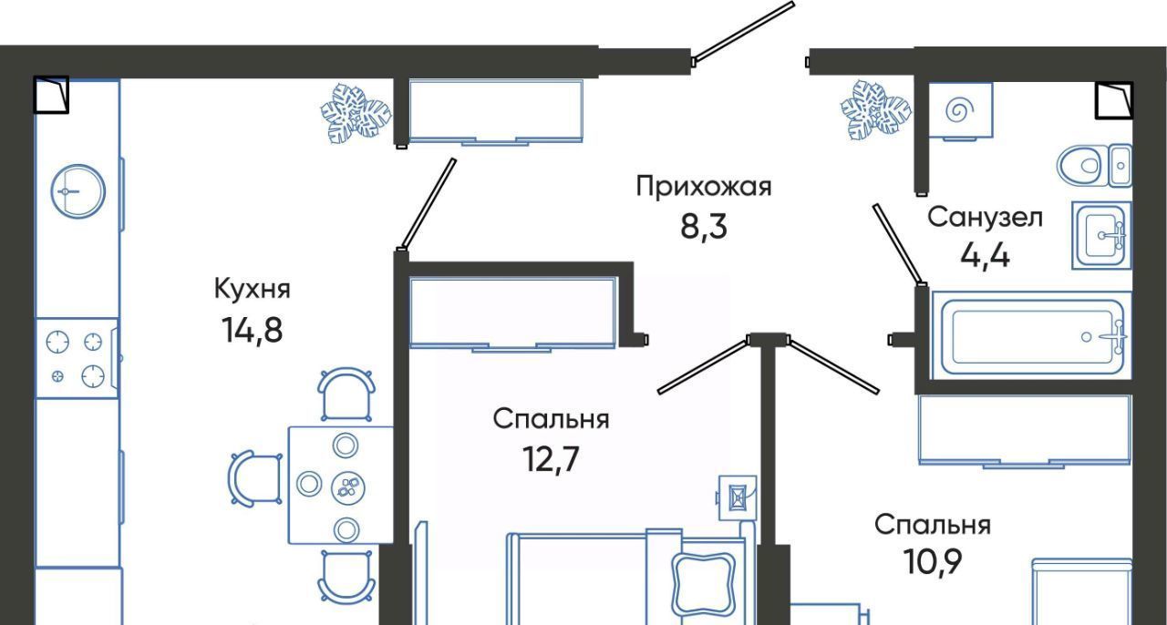 квартира г Новороссийск р-н Центральный ЖК Облака 2 фото 1