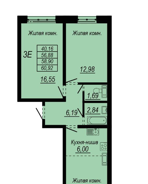 квартира г Комсомольск-на-Амуре Центральный округ пр-кт Интернациональный фото 1