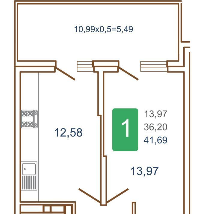 квартира г Краснодар р-н Прикубанский ул им. Кирилла Россинского 15/1 фото 3