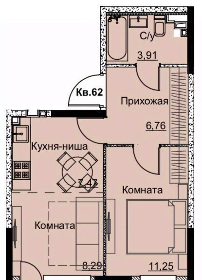 квартира г Ижевск р-н Ленинский Строитель жилрайон, 6-й мкр фото 1