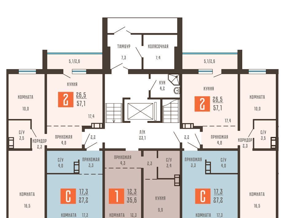 квартира г Курган ул Тимофея Невежина 3к/2 фото 2