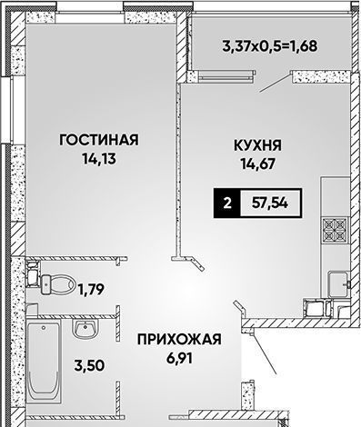 квартира г Краснодар р-н Прикубанский ЖК Архитектор фото 1