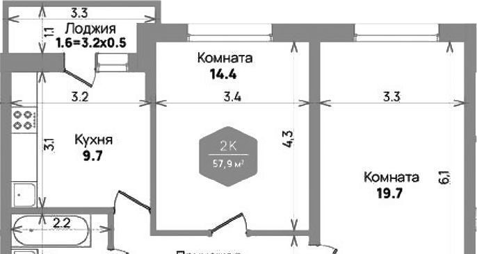 квартира г Краснодар р-н Прикубанский ул им. Героя Владислава Посадского 14/1 фото 1