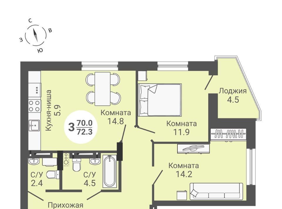 квартира г Новосибирск ул Петухова 168с/2 Площадь Маркса фото 1