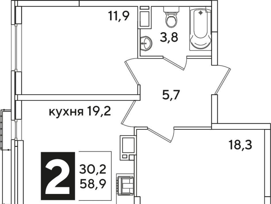 квартира г Краснодар р-н Прикубанский ЖК Самолёт-6 фото 4