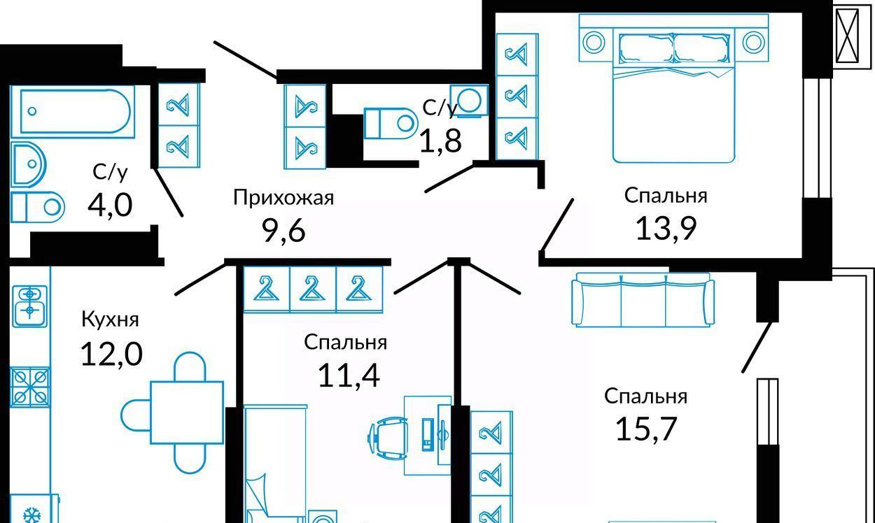 квартира г Краснодар р-н Прикубанский ул Конгрессная 41 фото 1