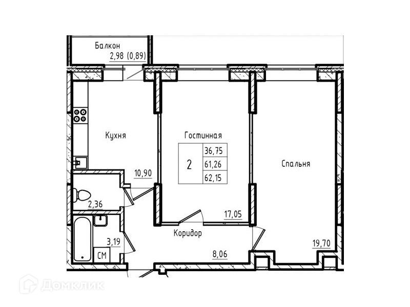 квартира р-н Семилукский г Семилуки ул Чайковского 7/1 фото 1