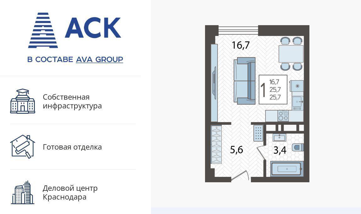 квартира г Краснодар р-н Карасунский ул Уральская 75/6 фото 1