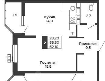 квартира г Краснодар р-н Карасунский ЖК «Сказка Град» фото 1