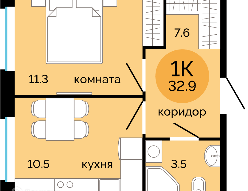 квартира г Пермь ул Яблочкова 5к/5 городской округ Пермь фото 1