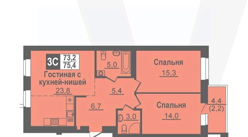 квартира рп Кольцово ул Благовещенская 2 Золотая Нива фото 1