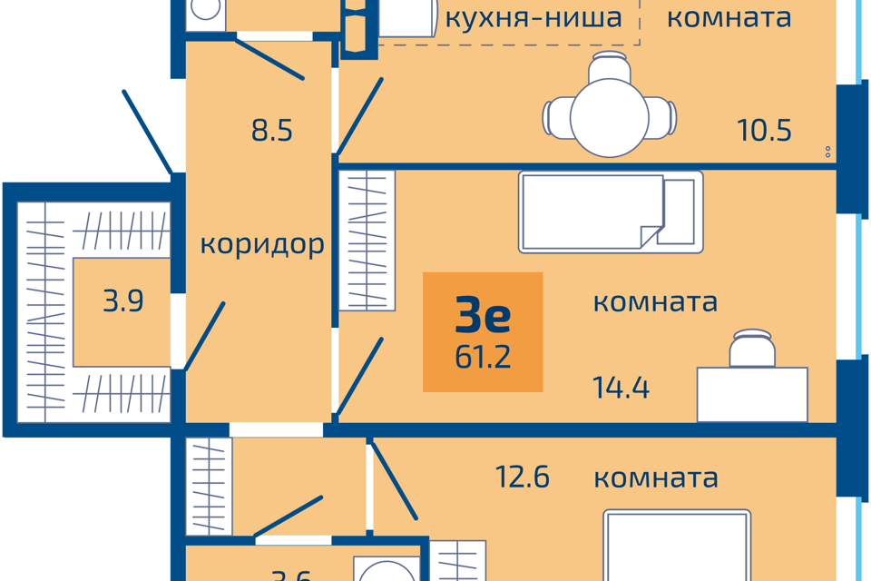 квартира г Пермь ул Целинная 59 городской округ Пермь фото 1