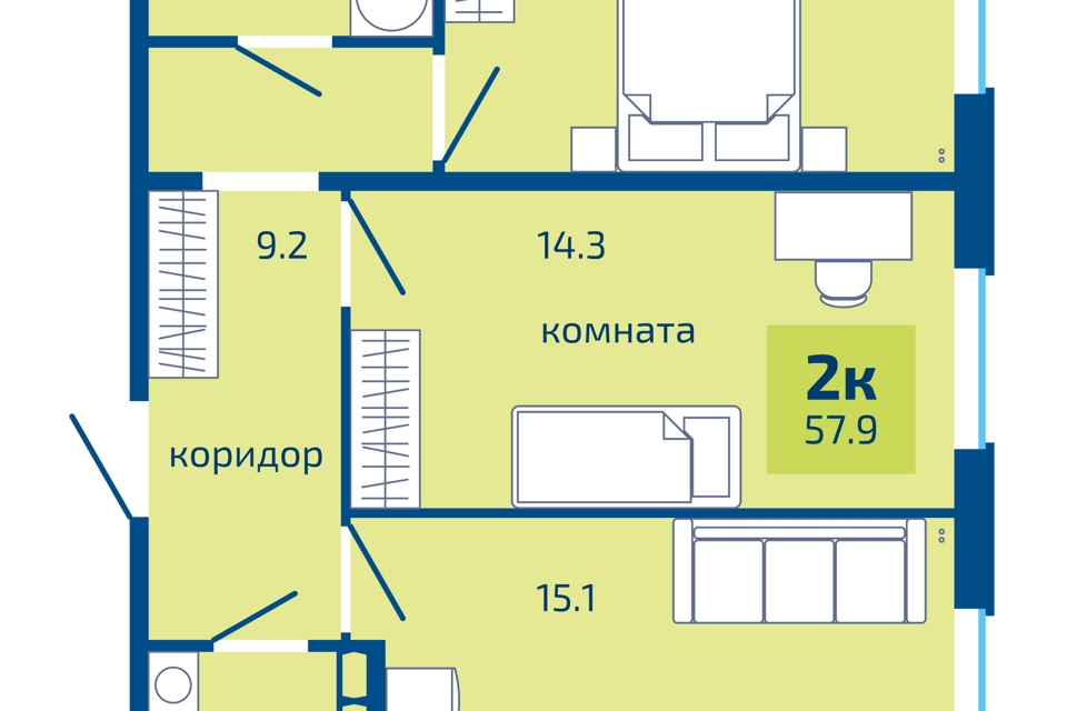 квартира г Пермь ул Целинная 59 городской округ Пермь фото 1