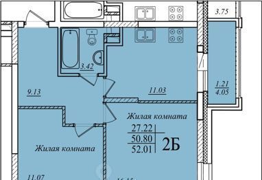 квартира г Казань ул Мансура Хасанова 13 Аметьево фото 1