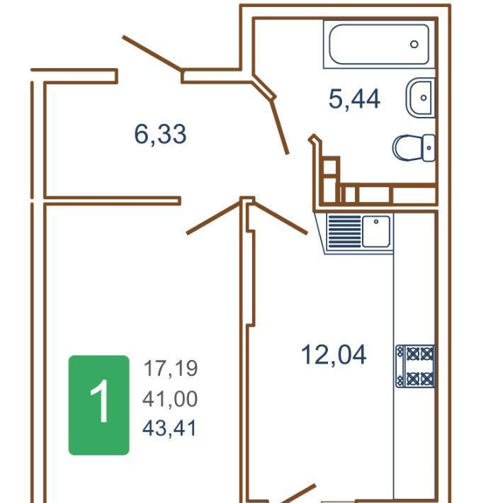 квартира г Краснодар р-н Прикубанский ул им. Кирилла Россинского 3/2к 1 фото 3