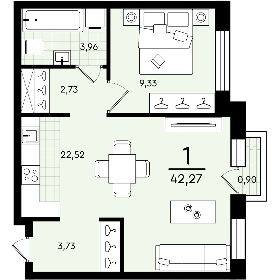 квартира г Тюмень ул Александра Звягина 9 фото 6