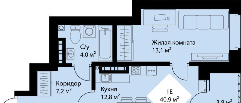 квартира г Екатеринбург Эльмаш ЖК Веер Парк Проспект Космонавтов, жилрайон фото 1