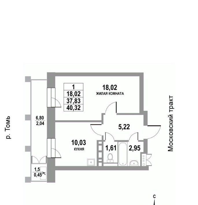 квартира г Томск р-н Кировский тракт Московский 109б/2 фото 1