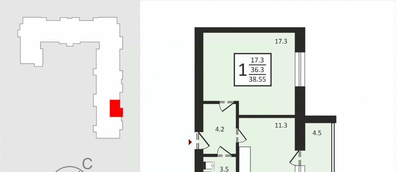 квартира г Владимир р-н Октябрьский ул Новгородская 35к/3 фото 2