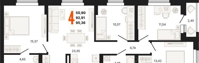 квартира г Екатеринбург Динамо ул Владимира Высоцкого 7/4 фото 1