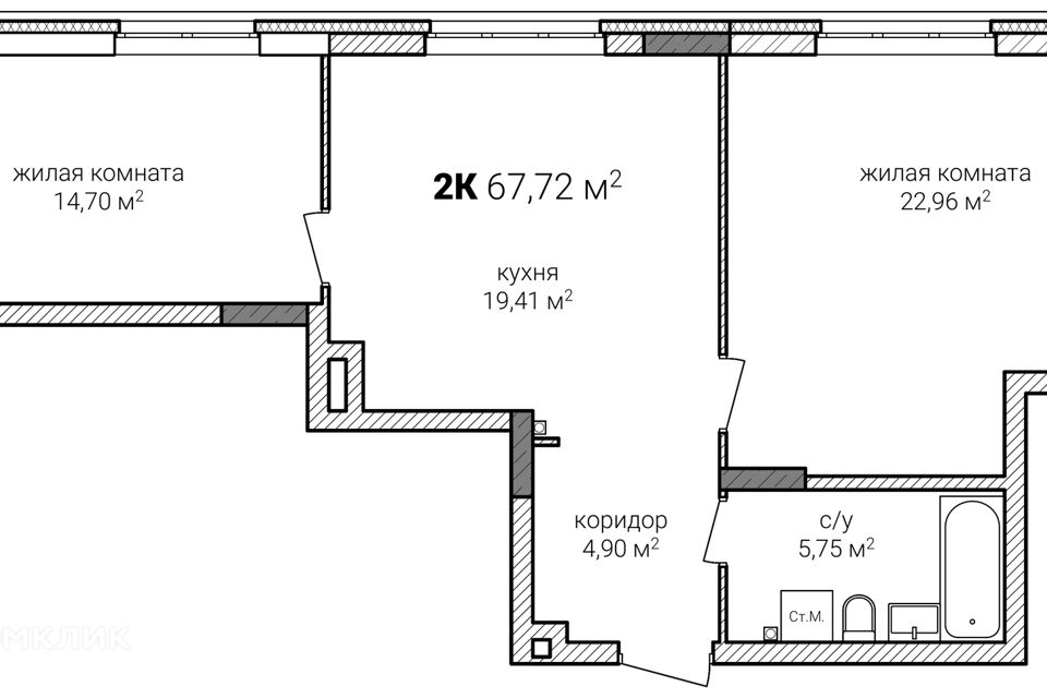 квартира г Нижний Новгород ул Героя Советского Союза Аристархова 1 городской округ Нижний Новгород фото 1