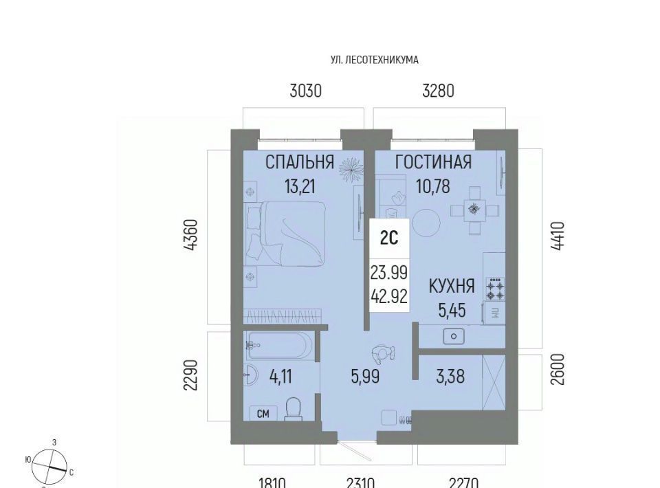 квартира г Уфа р-н Октябрьский ЖК «Новатор» Глумилино-1 мкр фото 1