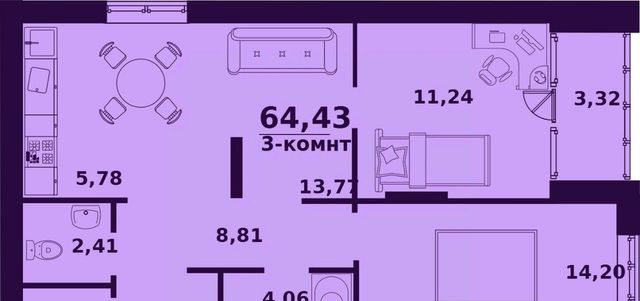 р-н Заволжский Верхняя Терраса ЖК «Сиреневый» 4 фото