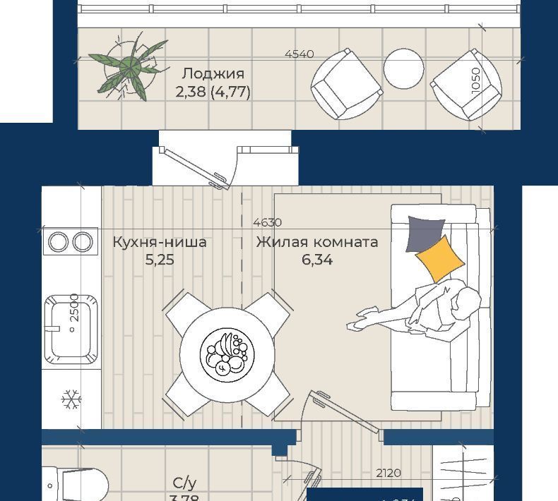 квартира р-н Зеленодольский с Осиново ЖК «Достояние» Осиновское с/пос, Авиастроительная фото 1