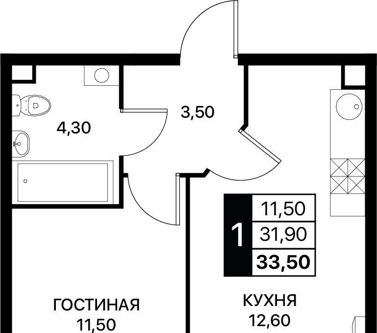 квартира г Ростов-на-Дону р-н Первомайский ЖК «Полет» фото 1