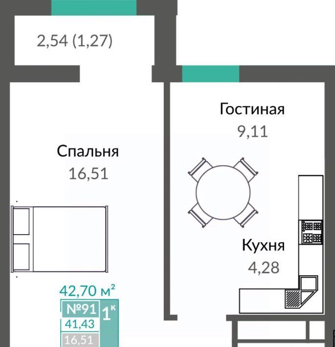 квартира г Симферополь р-н Киевский Крымская роза мкр, Шалфей жилой комплекс фото 1