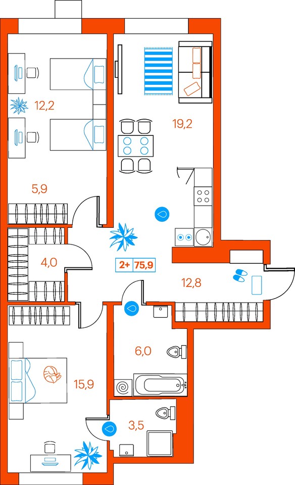 квартира г Тюмень ул Ветеранов труда 36к/1 фото 23