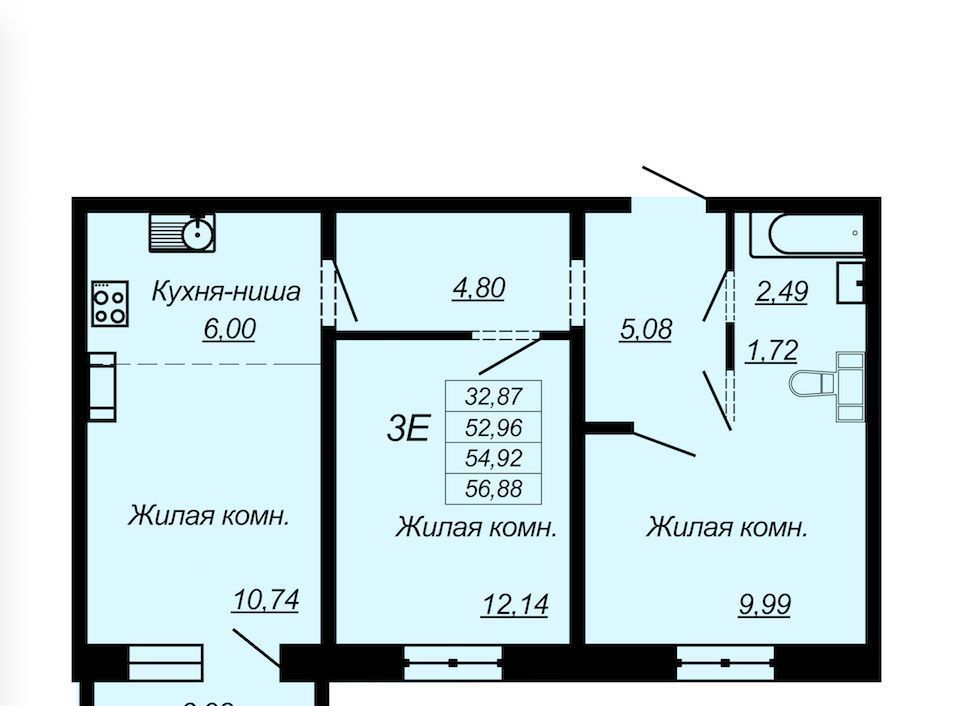 квартира г Хабаровск р-н Индустриальный Южный микрорайон фото 1