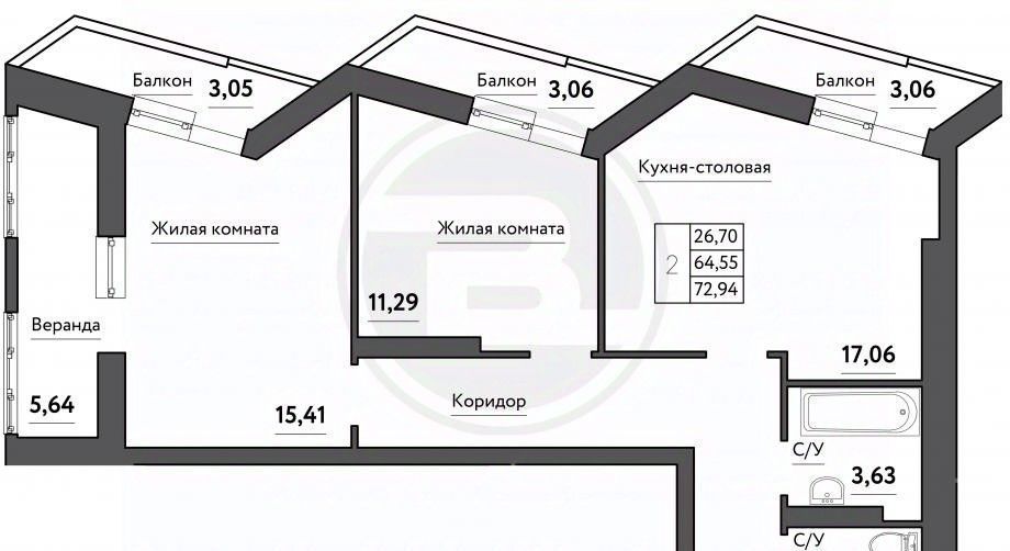 квартира г Самара Безымянка ЖК Времена года 13-й мкр фото 4